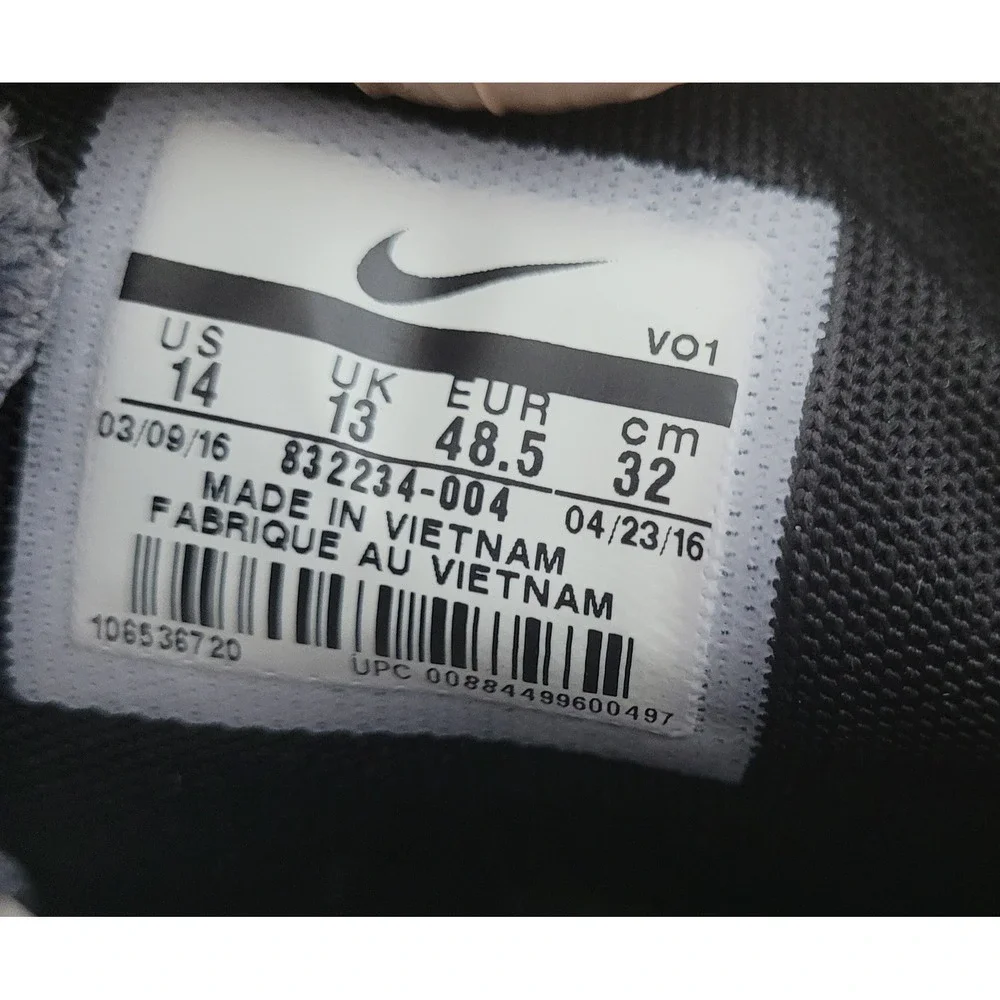 Nike Zoom Ascension Men 14 Wolf Grey Volt Green Basketball Shoes 832234-004 NWOT